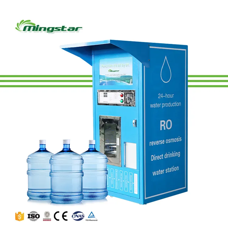 Mesin penjual air es air murni otomatis dioperasikan koin swalayan terbalik kecil 400GDP 800dp