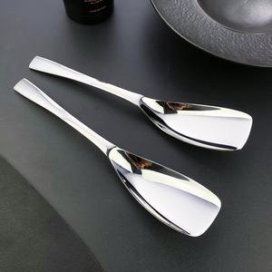 Cuillère de service carrée en acier inoxydable 304, poli miroir, qualité alimentaire, pour restaurant, hôtel, buffet - Product Image 3
