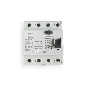 RCD Type B Residual Current Circuit Breaker DC RCCB Single Phase 16A 25A 40A 63A RCCB 30mA