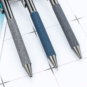 Wholesale Custom Logo 1.0Mm Business Pu Leather-Covered Multi-Color Twist-Action Metal Ballpoint <b>Pen</b> - Product Image 3