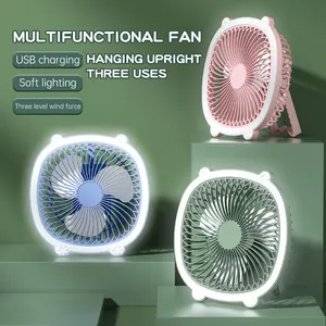 Productos de tendencia 2024 Recién llegados Mini ventiladores de mesa recargables montados en la pared para viajes al aire libre Ventiladores de techo LED portátiles