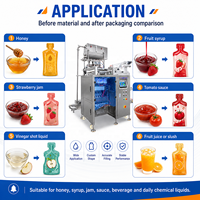 Machine de remplissage et d'emballage automatique multi-voies (4 voies) pour liquides visqueux, pâtes, sauces, confitures, sirops, shampoings et miel en sachets