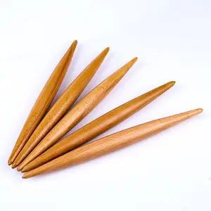 Nonstick छोटे मिनी शंकु कलम आकार लंबी पतली लकड़ी नूडल्स पाक लकड़ी रोलिंग पिन