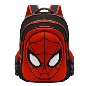 3Dスパイダーマンキャプテンアメリカ漫画子供ランドセル男の子バッグ学校用