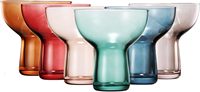 Juego de Cócteles Art Deco De Colores Martini Margarita, 6 Vasos Hechos a Mano, Sin Plomo, de Tallo Largo, 10 Onzas, Vasos Pastel para Margarita