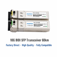 Module SFP BIDI 10G avec interface LC, prise en charge personnalisée, transceiver Ethernet SFP BIDI 10G 60 km