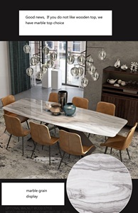 Bộ bàn ăn gỗ hiện đại phong cách Bắc Âu, mặt bàn gỗ sồi óc chó nguyên khối, kèm ghế - Product Image 3