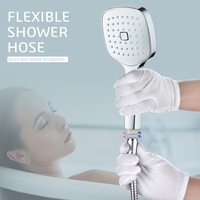 Kit de Douche en Acier Inoxydable Chromé à Design Moderne pour Hôtels, avec Barre Coulissante et Douchette à Main Autonettoyante – Vente en Gros Usine