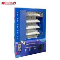 Mini distributeur automatique mural intelligent fonctionnant avec des pièces et des billets, petit distributeur automatique de snacks et boissons bleu personnalisé