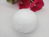 Grand pompon en fausse fourrure moelleuse de 10 cm avec boucles élastiques / Seulement les pompons, pompons en fourrure de lapin Rex imitation écologique