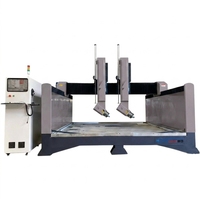 Routeur CNC industriel à 4 axes à double tête avec tête pivotante à 180 degrés pour la sculpture et la gravure 3D du marbre et du granit