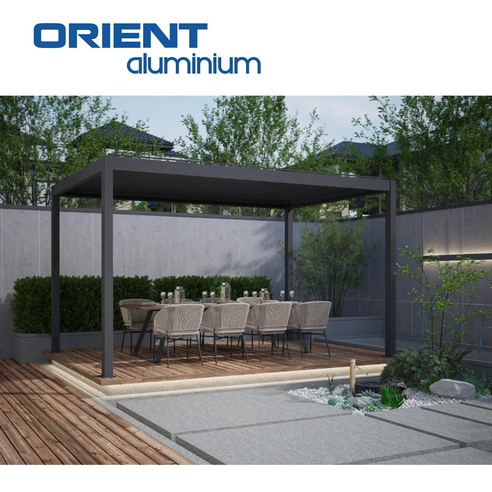 Orientare il più recente metallo feritoia prezzo elettrico Pergola in alluminio impermeabile padiglione in alluminio Pergola per giardino pergolati e gazebo