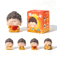 Figurine en résine de Bouddha de dessin animé mignon, aimant de réfrigérateur multi-usage, ornement de voiture, jouet de collection, décoration de bureau et de maison, salon