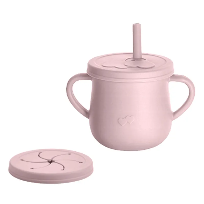 Material de la taza de silicona para bebés sin BPA, taza de agua para bebés pequeños, recogedor de aperitivos de grado alimenticio para productos amigables con el almacenamiento