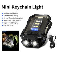 Senter Gantungan Kunci Mini COB 300 Lumen Tahan Air, Dapat Diisi Ulang via USB dengan Casing Aluminium untuk Penggunaan Darurat dan Berkemah di Luar Ruangan