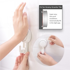 Taili accessoires <span class=keywords><strong>de</strong></span> salle <span class=keywords><strong>de</strong></span> bain durables sans perçage mural puissant ventouse crochets <span class=keywords><strong>support</strong></span> <span class=keywords><strong>de</strong></span> <span class=keywords><strong>cintre</strong></span> en plastique - Product Image 2
