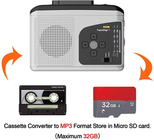 Radio AM FM Portátil con Reproductor de Casetes y Grabador, Altavoz Integrado, Convertidor de Tarjetas TF a MP3 para Audio Nostálgico - Product Image 6