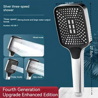 Pommeau de douche réglable 3 modes douche pluie pommeau de douche à grand débit haute pression économie d'eau mélangeur de douche accessoires de salle de bain