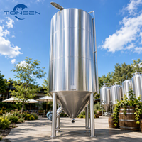 Cuve de mélange de bière industrielle Tonsen 10T en acier inoxydable, cuve de agitation sanitaire pour la production de bière artisanale