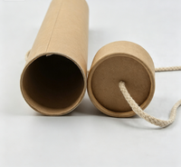 Boîte d'emballage cylindrique en papier kraft personnalisée avec cordon de serrage pour affiche, encens, impression artistique