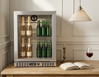 Mini-réfrigérateur de bureau exécutif pour la maison, en acier inoxydable, avec porte en verre, pour le stockage de thé et de boissons matcha