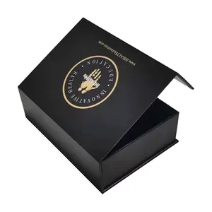 Картонная черная пустая обувь на заказ, магнитная Подарочная коробка для одежды с ленточным уплотнением