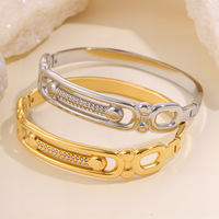 Bracelet Gaovo de luxe léger ajouré pavé de zircone cubique, plaqué or 18 carats, en acier inoxydable, élégant, résistant au ternissement, bijoux de mode pour femme