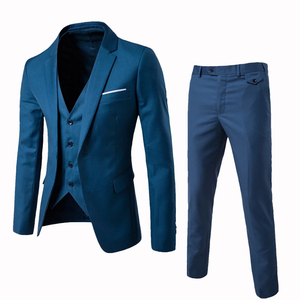 Tuta da sposa Slim da uomo con bottone a <span class=keywords><strong>9</strong></span> colori 3 pezzi da lavoro formale Set Blazer Blazer Fly Plus Size traspirante - Product Image 3