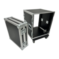 Rak Amplifier OEM 12U, Road Case Beroda, Flight Case yang Dapat Disatukan, Pintu Depan/Belakang, Aksesoris Seng Biru, Dilengkapi Spinner, Berperingkat IP67