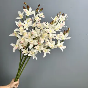 Orchidées artificielles à 11 têtes, toucher réel, pour décorations de remise de diplôme, de Noël et du Nouvel An chinois - Product Image 6
