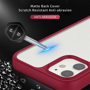 Coque de <span class=keywords><strong>t</strong></span>éléphone pour iPhone <span class=keywords><strong>11</strong></span> 12, dos rigide en PC givré, 2 en 1, hybride, mat, antichoc, cô<span class=keywords><strong>t</strong></span>é en TPU, coque arrière - Product Image 5