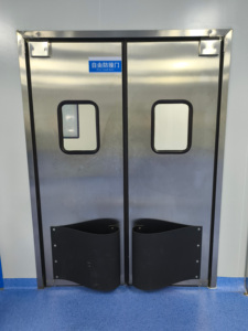 304 in acciaio inox Anti collisione porta libera per la fabbrica di cibo supermercato bidirezionale porta <span class=keywords><strong>a</strong></span> battente di Reset automatico - Product Image 2