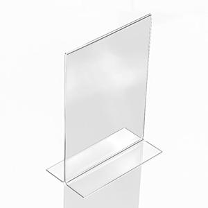 4x6 rõ ràng Acrylic dấu hiệu chủ với Sliver biên giới và đứng thẳng đứng, hai mặt Bảng menu chủ sở hữu hình ảnh khung - Product Image 1