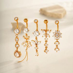 HENGSEN Best seller gioielli di moda per il <span class=keywords><strong>Piercing</strong></span> del corpo in acciaio chirurgico zircone ventre anelli con pendente a <span class=keywords><strong>farfalla</strong></span> <span class=keywords><strong>Piercing</strong></span> all'<span class=keywords><strong>ombelico</strong></span> - Product Image 5