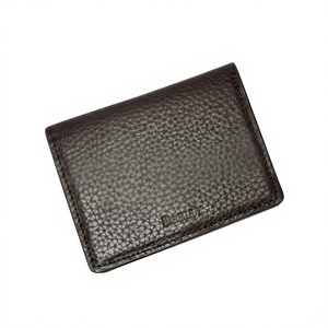 Beena's Genuine Leather <b>Slim</b> RFID Blocking Waterproof <b>Card</b> <b>Holder</b> Unisex Minimalist Short Black - Product Image 1