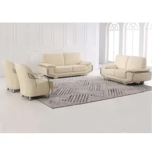 3 seater white luxury living room leather sofa high quality deep seat modern decorative sofas for home furniture