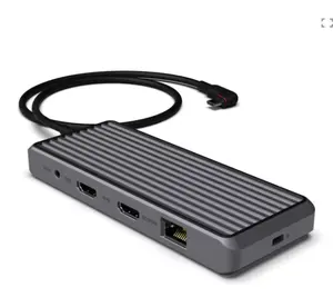 Dualer HD-MI dreifacher Monitore-Adapter USB Typ C Hub 11 in 1 USB-Hubs für Kensington Lock Laptops