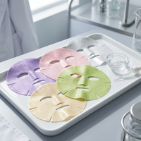 Fournitures d'esthétique : Masque facial en microcristal, tissu en fibres végétales, texture cristalline, soin naturel de la peau, masque facial