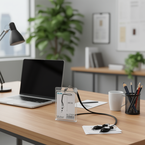 Laccetto da collo Ilan 45 cm con clip per accessorio porta badge identificativo, 8 pezzi Victor - Product Image 2