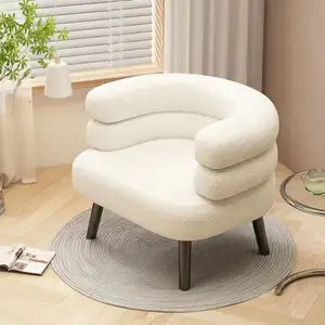 חדר מנוחה בסגנון נורדי כורסת פנאי במלאי סלון מושב יחיד כיסא נוח מעור כיסא כורסת ספה