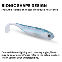 Vtavta-Leurre méné en plastique souple avec queue de pagaie en silicone, 75mm, 2.2g, 5 pièces/lot