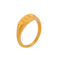 Zierlicher Glänzender Engelszahl-Gravur Glücksbringer-Fingerring, Mehrere Stile wie 111 222 777 888 999, Edelstahl Modeschmuck Ring