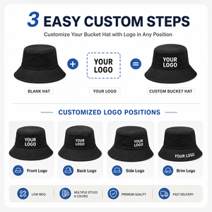 Custom Logo Bucket <b>Hats</b> High Quality Waterproof for Men Women Kids <b>Summer</b> Outdoor Sports Fishing and Sun Beach Casual - Product Image 2