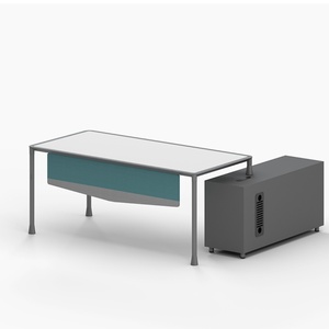 Modern Luxury Executive L-Shaped <b>Office</b> Desk Wooden <b>Table</b> With Iron Material for Home School or Hospital <b>Office</b> Furniture - Product Image 5