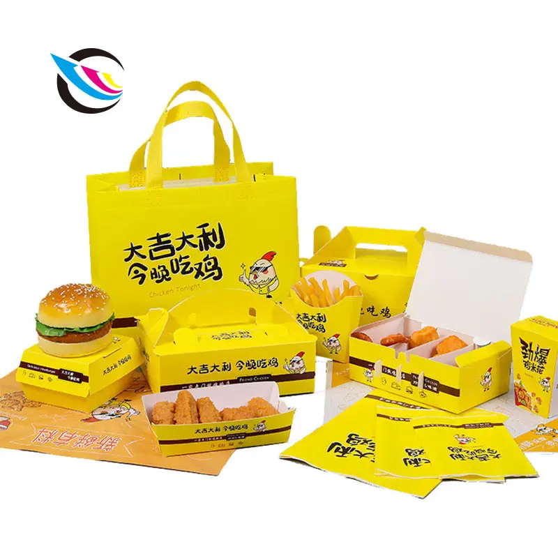 Hot Sale Biologisch abbaubare Einweg-Take-Away-Box Öl feste Papier box Behälter Faltbare Chicken Chips Fast-Food-Verpackungs boxen