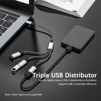 Câble d'extension OTG USB C Type-C avec 1 prise mâle vers 2 prises femelles, séparateur en Y, câble de charge de données, adaptateur d'alimentation, séparateur