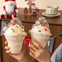 Boîte en plastique pour dessert en forme de glace de Noël, nouveau style