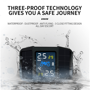 Hệ Thống Giám Sát Áp Suất Lốp 2 Bánh Xe Đạp Xe Máy Xe Đạp <span class=keywords><strong>TPMS</strong></span> Với Cảm Biến Ngoài Không Dây Kỹ Thuật Số Năng Lượng Mặt Trời - Product Image 5