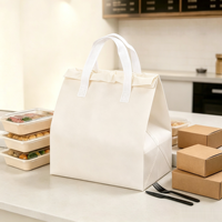 Sac isotherme auto-adhésif non tissé pour livraison de repas, sac fourre-tout thermique personnalisé avec logo, boîte d'emballage pour plats à emporter