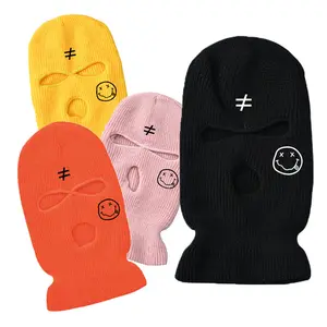 Maschera da sci bianca passamontagna cappelli invernali maschere da sci Logo personalizzato passamontagna maschere per feste cappelli lavorati a maglia Cagoule